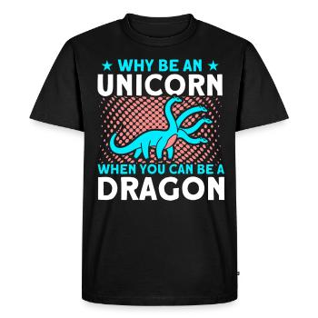 Drachen Drache Einhorn Einhorn Liebhaber - Männer Premium Bio T-Shirt - Schwarz - Vorne - Nico (187cm)