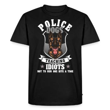 Chien policier berger allemand Chien policier Chien policier Chien policier - T-shirt Premium bio Homme - noir - Devant - Nico (187cm)