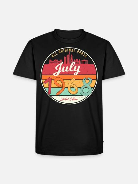 1968 Juli Retro - Männer Premium Bio T-Shirt - Schwarz