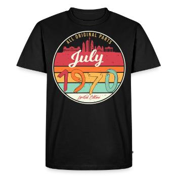 1970 Juillet Rétro - T-shirt Premium bio Homme - noir - Devant - Nico (187cm)