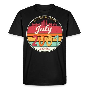 Mois de naissance Juillet 2001 - T-shirt Premium bio Homme - noir - Devant - Nico (187cm)