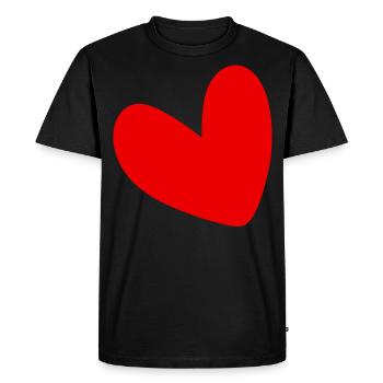 Red Heart - Men's Premium Organic T-Shirt - black - Front - Nico (187cm)