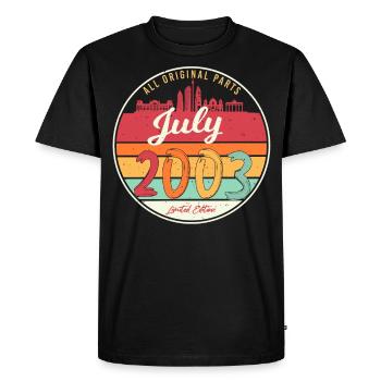 Mois de naissance Juillet 2003 - T-shirt Premium bio Homme - noir - Devant - Nico (187cm)
