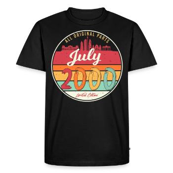 Mois de naissance Juillet 2000 - T-shirt Premium bio Homme - noir - Devant - Nico (187cm)