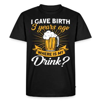 3rd Birthday Beer DrinkIng Mom Mom - Men's Premium Organic T-Shirt - black - Front - Nico (187cm)