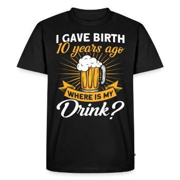 10th Birthday Beer Drinking Mom Mom - Men's Premium Organic T-Shirt - black - Front - Nico (187cm)