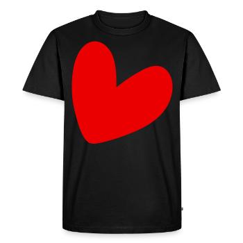 Cool Red Heart - Men's Premium Organic T-Shirt - black - Front - Nico (187cm)