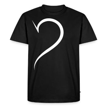 Cool Half Heart Blanc - T-shirt Premium bio Homme - noir - Devant - Nico (187cm)