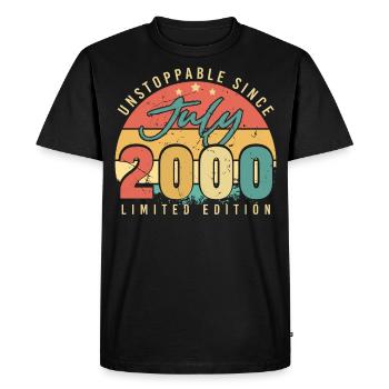 Born in July 2000 - Men's Premium Organic T-Shirt - black - Front - Nico (187cm)
