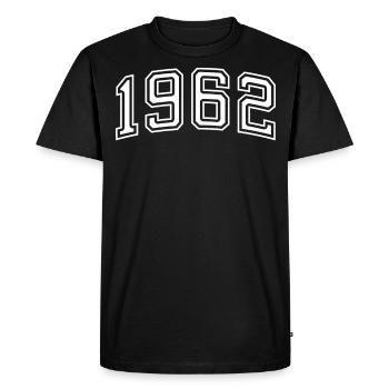 Année 1962 En blanc - T-shirt Premium bio Homme - noir - Devant - Nico (187cm)