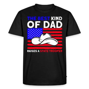 Papa Police Officer Police Service Policeman - Men's Premium Organic T-Shirt - black - Front - Nico (187cm)