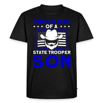 Proud Dad Police Officer Police Service Policeman - Men's Premium Organic T-Shirt - black - Front - Nico (187cm)