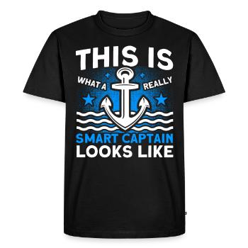 Boat Lovers Boat Captain Captains - Men's Premium Organic T-Shirt - black - Front - Nico (187cm)