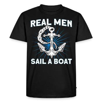 Boat Lovers Boat Captain Captains - Men's Premium Organic T-Shirt - black - Front - Nico (187cm)