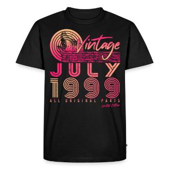 Mois de naissance Juillet 1999 - T-shirt Premium bio Homme - noir - Devant - Nico (187cm)