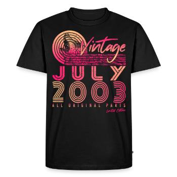 Mois de naissance Juillet 2003 - T-shirt Premium bio Homme - noir - Devant - Nico (187cm)