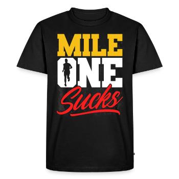 Motivation Streak Running Runner Marathon - T-shirt Premium bio Homme - noir - Devant - Nico (187cm)