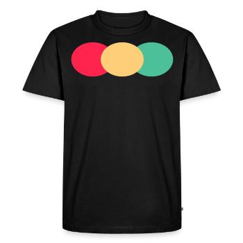 Trois ovales - Vert - Rouge - Jaune - T-shirt Premium bio Homme - noir - Devant - Nico (187cm)