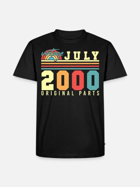 Geburtsmonat Juli 2000 - Männer Premium Bio T-Shirt - Schwarz