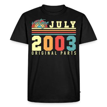 Mois de naissance Juillet 2003 - T-shirt Premium bio Homme - noir - Devant - Nico (187cm)