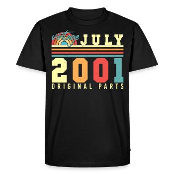 Mois de naissance Juillet 2001 - T-shirt Premium bio Homme - noir - Devant - Nico (187cm)