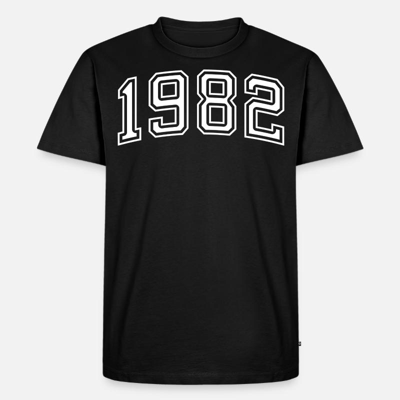 1982 - Männer Premium Bio T-Shirt - Schwarz