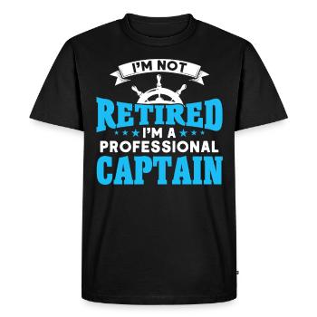 Retired Boat Captain Captains - Men's Premium Organic T-Shirt - black - Front - Nico (187cm)