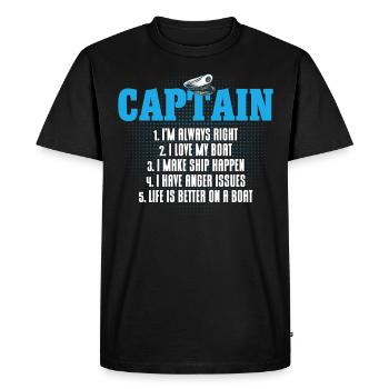 Boat Lovers Boat Captain Captain Captains - Men's Premium Organic T-Shirt - black - Front - Nico (187cm)