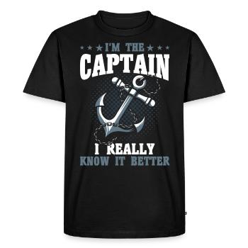 Boat Lovers Boat Captain Captain Captains - Men's Premium Organic T-Shirt - black - Front - Nico (187cm)