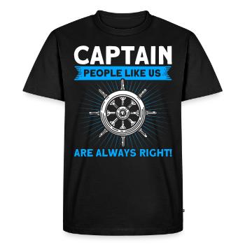 Boat Lovers Boat Captain Captains - Men's Premium Organic T-Shirt - black - Front - Nico (187cm)