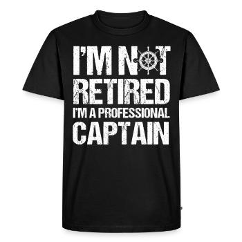 Retired Boat Captain Captains - Men's Premium Organic T-Shirt - black - Front - Nico (187cm)