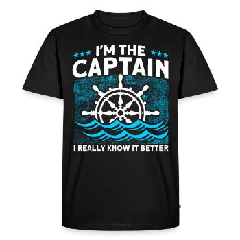 Boat Lovers Boat Captain Captain Captains - Men's Premium Organic T-Shirt - black - Front - Nico (187cm)