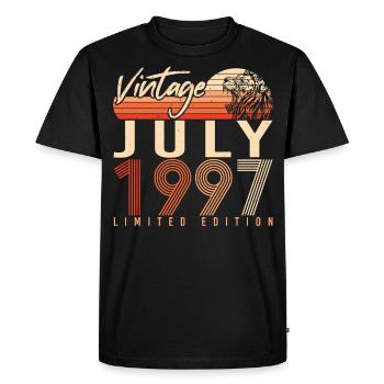 Mois de naissance Juillet 1997 - T-shirt Premium bio Homme - noir - Devant - Nico (187cm)
