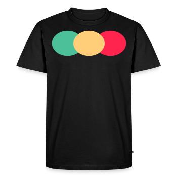 Trois Ovales- Vert- Rouge- Jaune - T-shirt Premium bio Homme - noir - Devant - Nico (187cm)