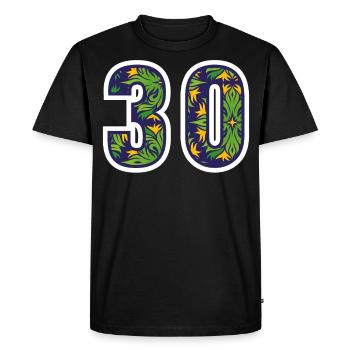 30 Number Green - Men's Premium Organic T-Shirt - black - Front - Nico (187cm)