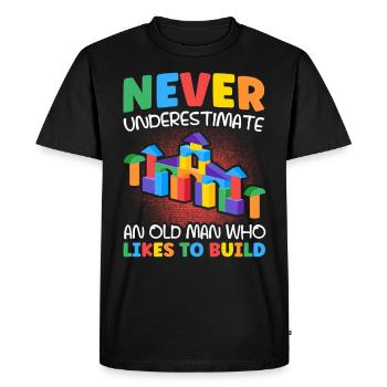 Bauen Klemmbaustein Baustein - Männer Premium Bio T-Shirt - Schwarz - Vorne - Nico (187cm)