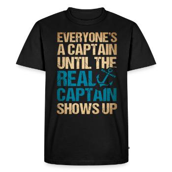 Boat Lovers Boat Captain Captains - Men's Premium Organic T-Shirt - black - Front - Nico (187cm)