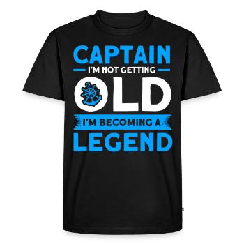 Old Captain Boat Captain Captains - Men's Premium Organic T-Shirt - black - Front - Nico (187cm)