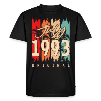 Mois de naissance 1993 en juillet - T-shirt Premium bio Homme - noir - Devant - Nico (187cm)