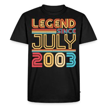 Mois de naissance Juillet 2003 - T-shirt Premium bio Homme - noir - Devant - Nico (187cm)