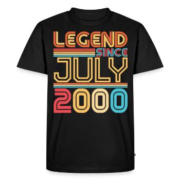 Mois de naissance Juillet 2000 - T-shirt Premium bio Homme - noir - Devant - Nico (187cm)