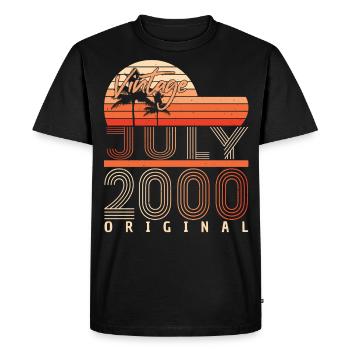 Mois de naissance Juillet 2000 - T-shirt Premium bio Homme - noir - Devant - Nico (187cm)