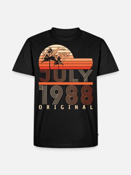 July 1988 Gift idea - Men's Premium Organic T-Shirt - black