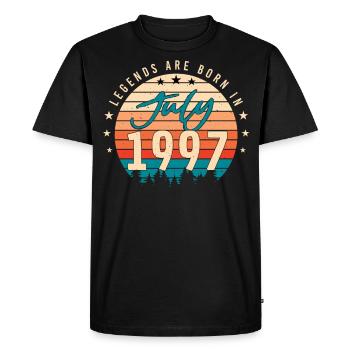Mois de naissance Juillet 1997 - T-shirt Premium bio Homme - noir - Devant - Nico (187cm)