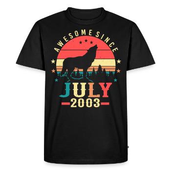 Mois de naissance Juillet 2003 - T-shirt Premium bio Homme - noir - Devant - Nico (187cm)