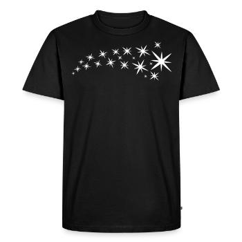 Étoiles blanches - T-shirt Premium bio Homme - noir - Devant - Nico (187cm)