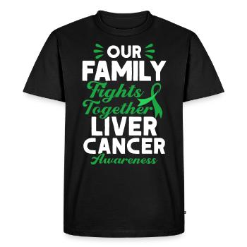 Our family fights liver cancer together - Men's Premium Organic T-Shirt - black - Front - Nico (187cm)