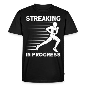 Motivation Streak Running Runner Marathon - T-shirt Premium bio Homme - noir - Devant - Nico (187cm)