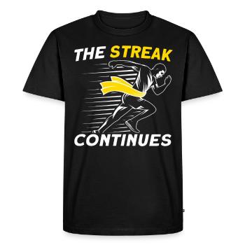 Motivation Streak Running Runner Marathon - T-shirt Premium bio Homme - noir - Devant - Nico (187cm)
