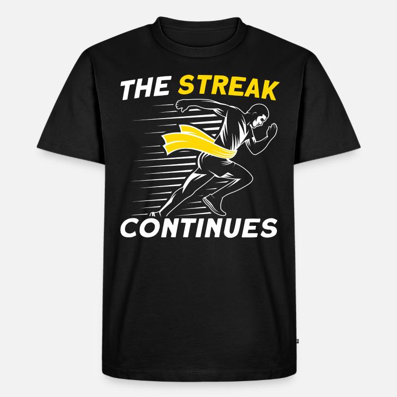 Motivation Streak Running Läufer Marathon - Männer Premium Bio T-Shirt - Schwarz